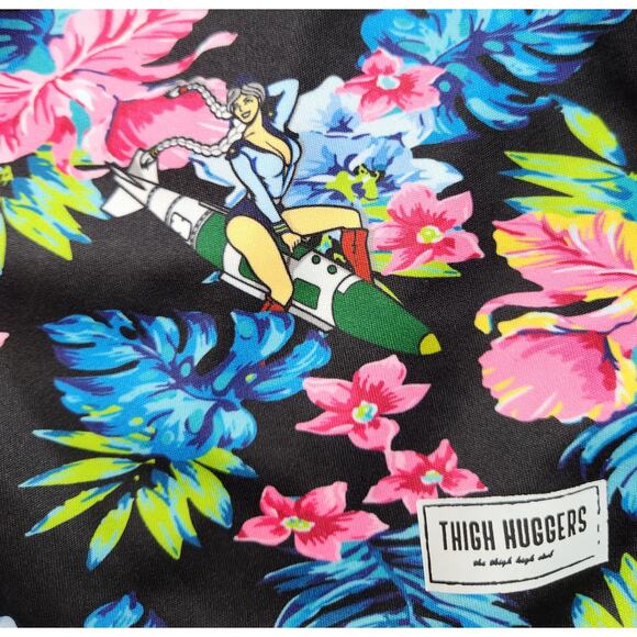 Thigh‎ Hugger Lifting Shorts Womens Size M/L The Thigh High Floral Rocket - Picture 2 of 5